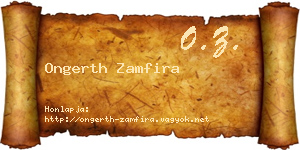 Ongerth Zamfira névjegykártya